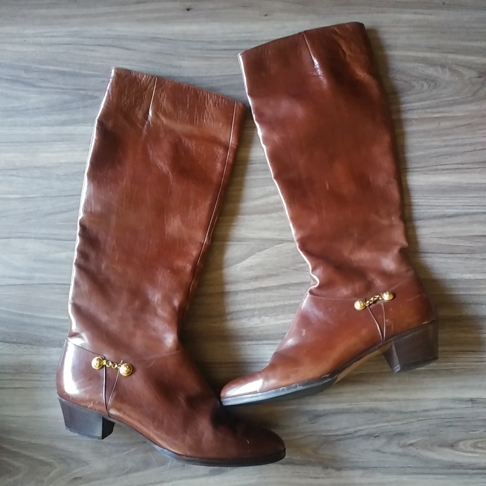Salvatore ferragamo tall leather boots